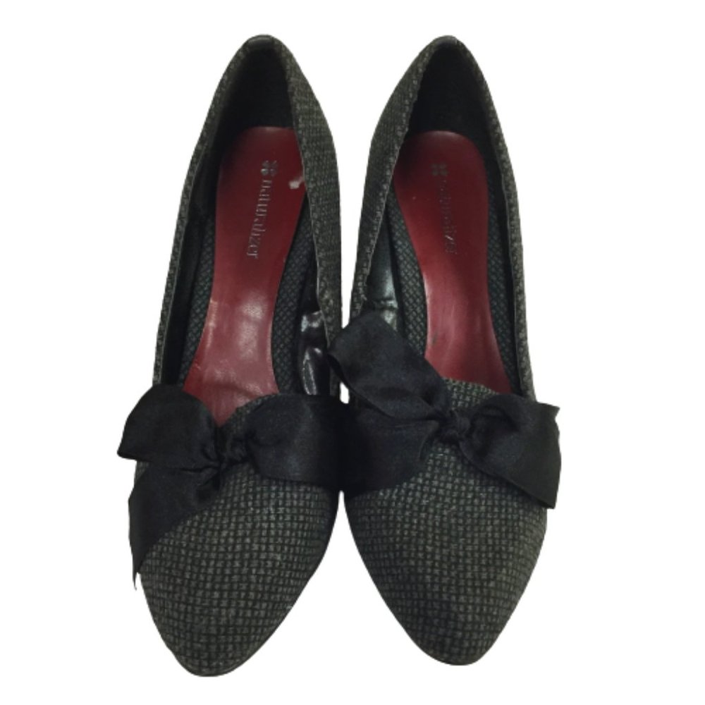 Naturalizer Grey Size 8.5M Heels with Bow Tie